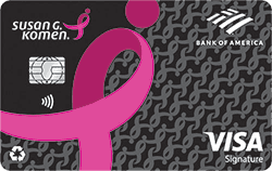 Susan G. Komen® Customized Cash Rewards Visa® credit card from Bank of America